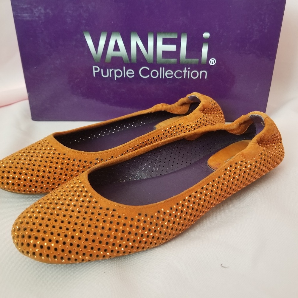 VANELI Baldy Orange Perforated Suede Flats~7.5 N
